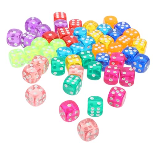 Milisten 50 Stück Teiliges Acrylwürfel Abgerundeten Ecken Bunte Transparente Spielwürfel für Brettspiele Matheunterricht Party und Familienfeiern Leicht Greifbar und Vielseitig Einsetzbar von Milisten