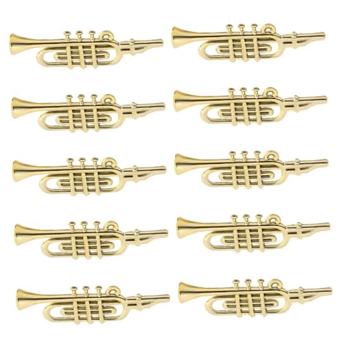 Milisten 50 Stück Teiliges Miniatur Musikinstrument Modell Glänzend Goldene Mini Trompete Saxophon Flöte für DIY Basteln Kreative Weihnachtsdeko und Sammlerstücke Kleine Ornaments von Milisten