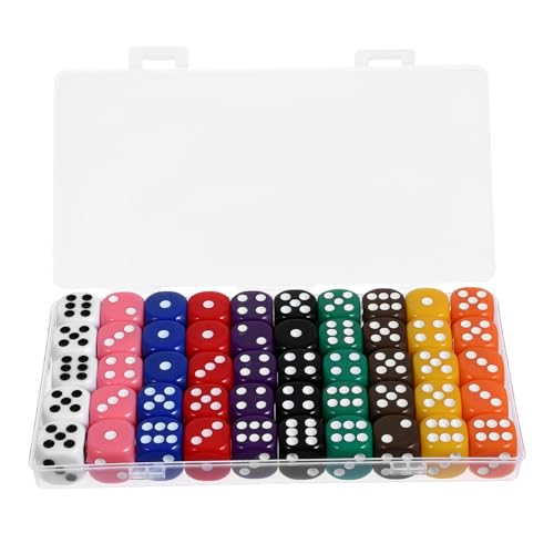 Milisten 50 Stück Würfel aus Acryl Partywürfel Würfel Masse Würfel Spieleprop Unterhaltungswürfel Spielwürfel Requisiten Acryl-Spielrequisite Spiel-Requisiten von Milisten