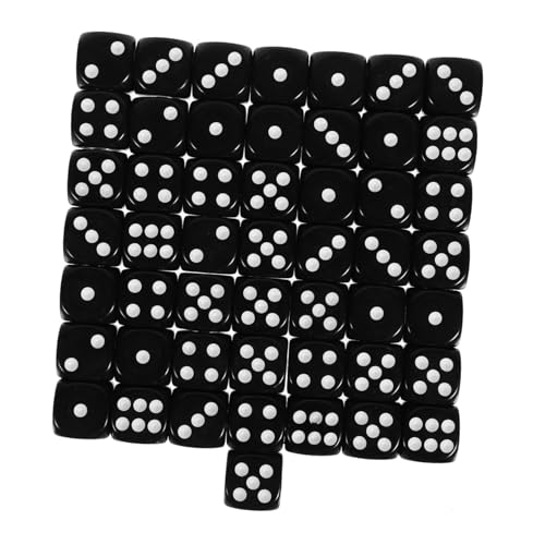 Milisten 50 Stück Würfel -brettspielzubehör Spiel Würfel Spiel-Requisiten Würfeln Würfelspielspielzeug Unterhaltungswürfel Partyzubehör Spielwürfel Requisiten Acryl Black von Milisten
