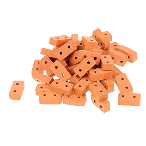 Milisten 50 Stück simulierter Ziegel gefälschter Ziegelstein Miniaturen Leicht Bausatz bastelset basteln für Toy Miniatur-Ziegelmodelle gefälschte Ziegel selber Machen Ton rot von Milisten