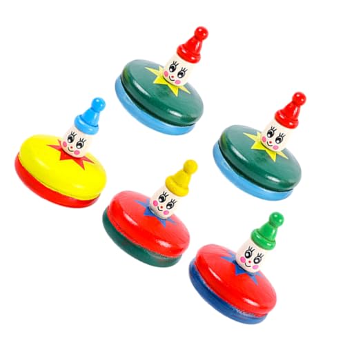 Milisten 5Stücke Interaktive Holz Gyroskope Manuelle Zappelspielzeuge Für Cartoon Designs Für Drinnen Und Draußen Der Hand Augen Koordination von Milisten