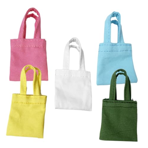 Milisten 5Stücke Mini Umhängetasche Für Puppen Teiliges Aus Dekorativen Canvas Taschen Farben Für Puppenhaus Dekoration Und Accessoires Langlebig Und Tragbar von Milisten