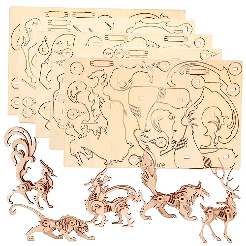 Milisten 5Stücke Teiliges Tierpuzzle aus Holz Kreatives DIY Puzzle für Fördert Geduld und Kreativität für Weihnachten und Geburtstage aus Langlebigem Holzmaterial Milisten 5Stücke Teiliges Tierpuzzle aus Holz Kreatives DIY Puzzle für Fördert Geduld und Kreativität für Weihnachten und Geburtstage aus Langlebigem Holzmaterial von Milisten