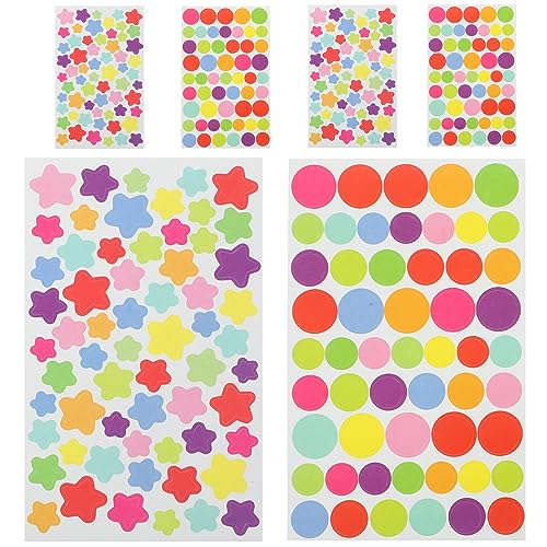 Milisten 6 Blätter Bunte Aufkleber mit Herz und Fünf Punkten Scrapbooking Sticker für Laptop Alben und Langlebige Papiermaterialien für Kreative Projekte von Milisten