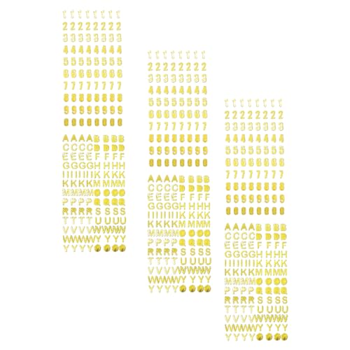 Milisten 6 Blätter Goldene Stamping Aufkleber Alphabet Decals für DIY Scrapbooking und Planer Zubehör Zufällige Farben für Kalender Fotoalben und Kreative Bastelprojekte von Milisten