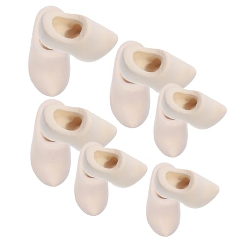 Milisten 6 Paare Mini Holzschuhe Handgefertigte Miniatur Holzclogs Unvollendete Bastel-schuhrohlinge für Puppenhaus Dekoration Kleine Niederländische Holzschuhe für DIY Kunsthandwerk von Milisten