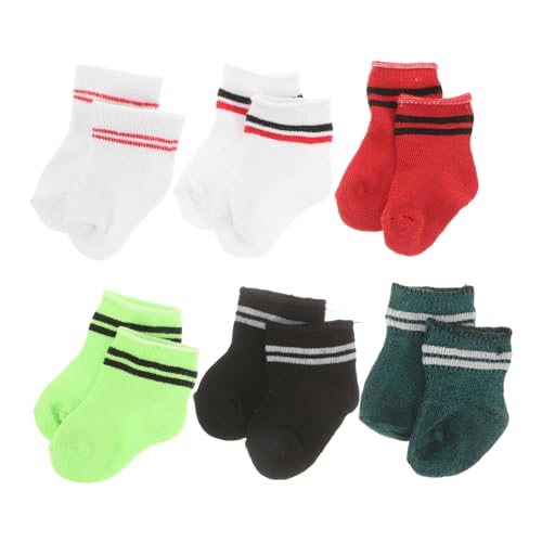 Milisten 6 Paare Puppensocken Puppenzubehör Puppenkleidung Accessoires Spielzeugsocken Puppen-Foto-Requisiten Puppe kostüm Socken für Puppe Mini-Socken Stoff von Milisten