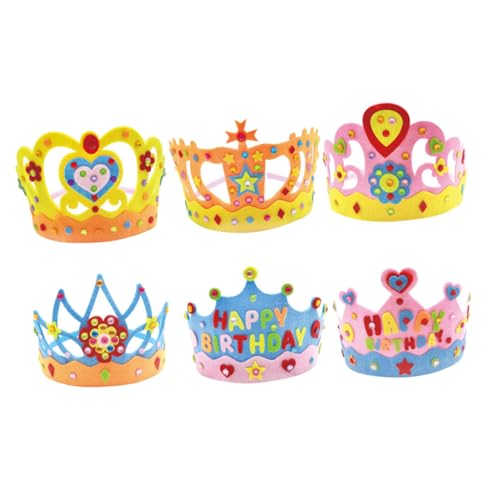 Milisten 6 Satz Teiliges Kronen Bastelset Bunte Diy Geburtstagskronen für Mädchen Flexible Langlebige Prinzessin Accessoires Wiederverwendbar Kreative Krone Deko für Party und Fotos von Milisten