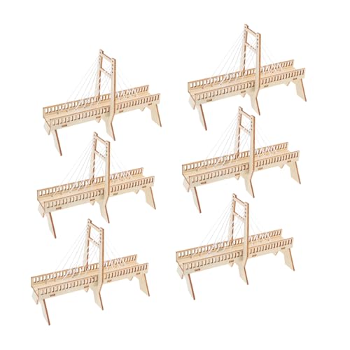 Milisten 6 Sets DIY Schrägseilbrücken-bausatz: Mint-wissenschaftsprojekt – Maschinenbau-3d-puzzle – Handgefertigtes Holzbrückenmodell Milisten 6 Sets DIY Schrägseilbrücken-bausatz: Mint-wissenschaftsprojekt – Maschinenbau-3d-puzzle – Handgefertigtes Holzbrückenmodell von Milisten