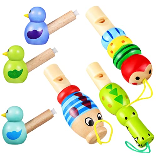 Milisten 6 Stück Cartoon Pfeifen Spielzeug für Kinder Musikspielzeug Party Requisiten Holz Pfeifenspielzeug Lustige Kinderspielzeuge von Milisten