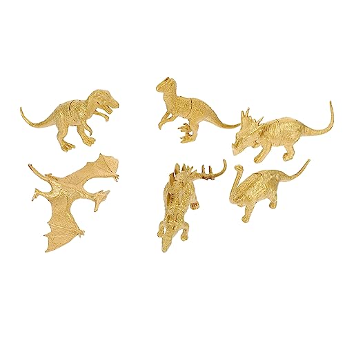 Milisten 6 Stück Dinosaurier-Modell-Ornamente Dinosaurierspielzeug Mädchen Goldener Dinosaurier goldene Dinosaurier Dinosaurierfiguren Dinosaurier- Plastik von Milisten