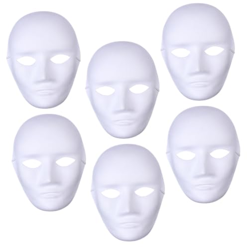 Milisten 6 Stück Diy Maske aus Pulp für Weiße Leere Maske zum Bemalen für Kostümpartys Karneval und Kreative Projekte Milisten 6 Stück Diy Maske aus Pulp für Weiße Leere Maske zum Bemalen für Kostümpartys Karneval und Kreative Projekte von Milisten