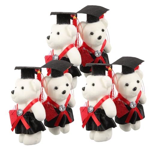 Milisten 6 Stück Doctor Bear Bouquet Materialien Abschlussgeschenk 2021 Abschlussgeschenke Abschluss 2021 Hat Dekorationen Absolventen Desktop Ornament Absolventen Zubehör Roter von Milisten