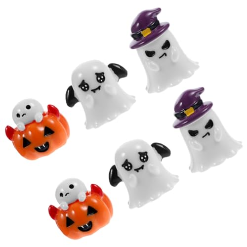 Milisten 6 Stück Halloween -Dekorationen Halloween - für Halloween-Schmuck Geister Wohnkultur Halloween-Verzierung Halloween-Mikrolandschaftsverzierungen Heimdekoration Harz von Milisten