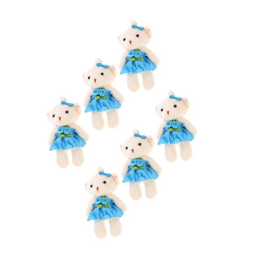 Milisten 6 Stück Hochzeitsbär- Bärenspielzeug für DIY-Schlüsselanhänger ausgestopfter Kleiner Bär kleine Bären Mini-Bären- hängendes Bärenspielzeug Plüsch Blue von Milisten