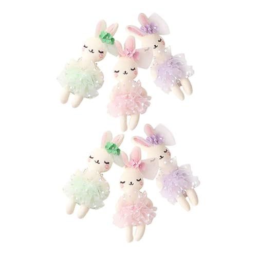 Milisten 6 Stück Kaninchenpuppe Tierpuppen Miniatur-Kuscheltiere Kleidung Kaninchen Hasenpuppenschmuck handgefertigte Hasenpuppen Kleiner Stoffhase PP Baumwolle von Milisten
