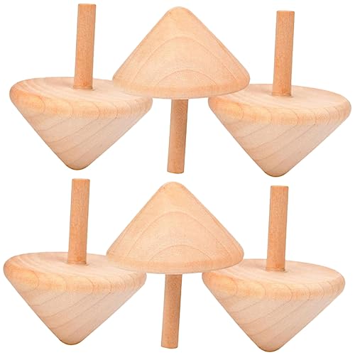 Milisten 6 Stück Kreiselspielzeug aus Holz kinderspielzeug bastelset funnytoys Educational Toys bastelmaterial für Fun Toy Kinderzubehör basteln im Alter von 4-8 Jahren von Milisten