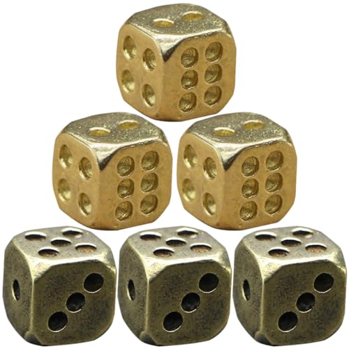 Milisten 6 Stück Kupfer Würfel Retro Würfel für Rollenspiele Tischspiele Partys für Traditionelle Brettspiele für Freunde Milisten 6 Stück Kupfer Würfel Retro Würfel für Rollenspiele Tischspiele Partys für Traditionelle Brettspiele für Freunde von Milisten