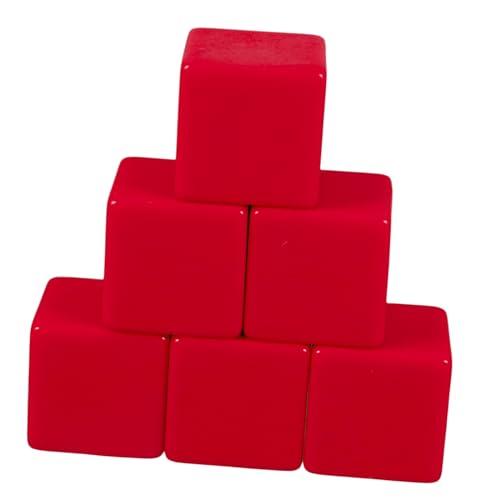 Milisten 6 Stück Leere Würfel Spiel Würfel Lehrerunterrichtswürfel unterrichten DIY zusammenstellen die Würfel DIY Education Spiele Game -Würfeln Acryl rot von Milisten