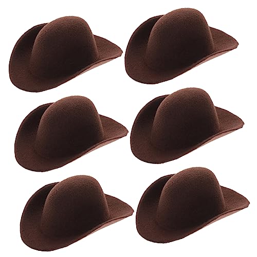 Milisten 6 Stück Mini Cowboy Hat Accessoires Kleine Hüte Mini-hüte Für Puppenhäuser Kleine Hütchen Zum Basteln Miniatur-puppenhut Tell Dir Vor, Zu Light Brown Stoff von Milisten