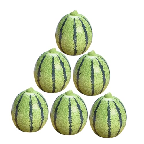 Milisten 6 Stück Mini Wassermelonen Künstliche Früchte für Puppenhäuser und Miniatur Dekorationen Realistische Details für DIY Projekte und Mini Geschäfte von Milisten
