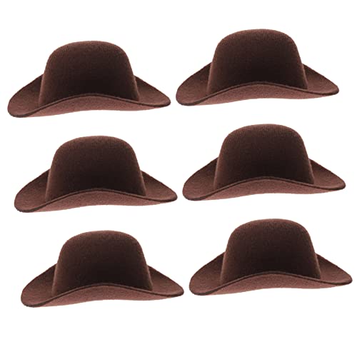 Milisten 6 Stück Mini Western Cowboy Hüte für Bastelarbeiten Dekorative Tiny Cowboyhüte für Puppen und Flaschen für Hochzeiten und Partys von Milisten