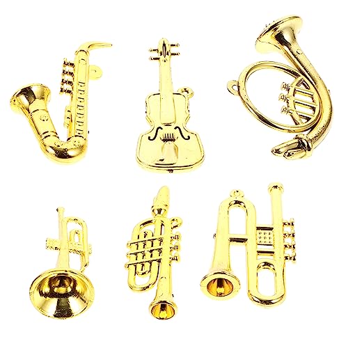 Milisten 6 Stück Mini-musikinstrumentenmodell Miniatur Puppe Party Weihnachten Musical Modell Für Musikinstrumente -trompete Kleines Instrument Für Plastik Golden Milisten 6 Stück Mini-musikinstrumentenmodell Miniatur Puppe Party Weihnachten Musical Modell Für Musikinstrumente -trompete Kleines Instrument Für Plastik Golden von Milisten