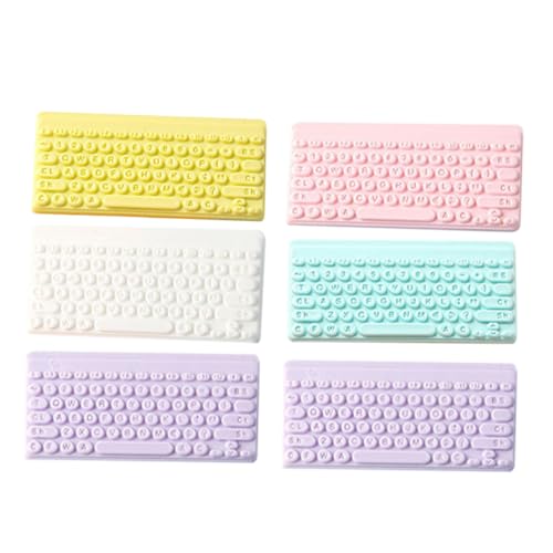 Milisten 6 Stück Miniatur Dekorationen Bunte Keyboard Modelle für DIY Zubehör im Puppenhaus Charmante Schlüsselanhänger und Schmuckaccessoires aus Resin von Milisten
