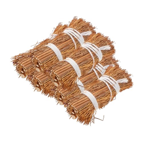 Milisten 6 Stück Miniatur -Gras -Brennholz -Stapelmodell Kleine Heuballen zum Dekorieren Künstliches Heu zur Dekoration Miniatur-Heuballen Hof Szene Light Brown von Milisten