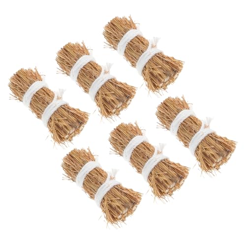 Milisten 6 Stück Miniatur -Gras -Brennholz -Stapelmodell sandtisch selber Machen Künstliche Heuballen Miniatur-Heuhaufen kleine Heuballen falsches Heu Light Brown von Milisten