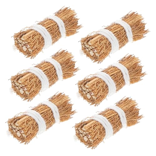 Milisten 6 Stück Miniatur Gras Brennholzstapel Modell Kleine Heuballen Party Schmück Puppenhaus Heuballen Mini Heuballen Kleine Aussehende Heuballen Künstliche Heuballen Mini von Milisten