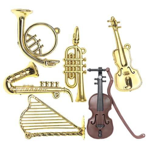 Milisten 6 Stück Miniatur Musikinstrumente Set Teiliges Puppenhaus Zubehör für Kreative Dekoration Realistische Nachbildung von Blasinstrumenten für Miniatur Landschaften und Musikzimmer Milisten 6 Stück Miniatur Musikinstrumente Set Teiliges Puppenhaus Zubehör für Kreative Dekoration Realistische Nachbildung von Blasinstrumenten für Miniatur Landschaften und Musikzimmer von Milisten