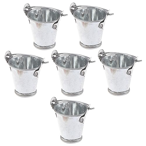 Milisten 6 Stück Modell Mit Silbernem Eimer Künstlich Drinnen Miniatur Winziger Behälter Mini-garteneimer Mini-Eimer Minifass Eimerfigur Mini- - Mini-Halter Silver Metall Milisten 6 Stück Modell Mit Silbernem Eimer Künstlich Drinnen Miniatur Winziger Behälter Mini-garteneimer Mini-Eimer Minifass Eimerfigur Mini- - Mini-Halter Silver Metall von Milisten