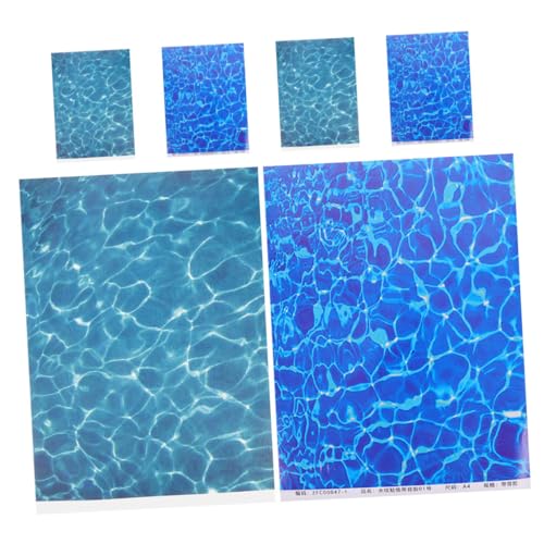 Milisten 6 Stück Papier mit simulierter Wasserstruktur künstlicher Bach Fake-Wasserlandschaftsdekor Mikrolandstrahlmodell DIY Architektur Modell gefälschtes Wasserpad Heimwerk Plastik von Milisten