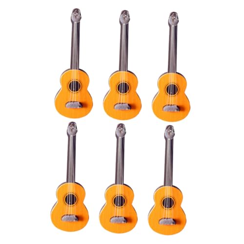 Milisten 6 Stück Puppenhausgitarren Mini Gitarren Bastelarbeiten Mini Miniaturmodell Mini Gitarrenfigur Miniatur Gitarrenspielzeug Winzige Requisite Gitarre Puppenhaus von Milisten