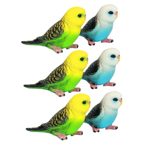 Milisten 6 Stück Realistische Papageienfiguren für Interaktive Sittich Spielzeuge Künstliche Vogelornamente und Bildung von Milisten