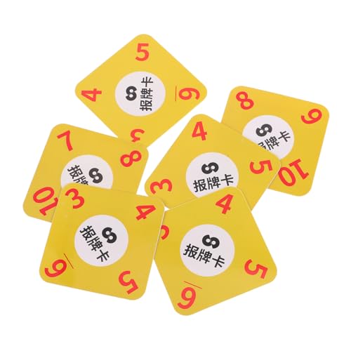 Milisten 6 Stück Registrierungskarte Erinnerung an die Kartenmenge Kartenspielmenge-Erinnerungskarten bleiben Pokerkartenzubehör Restkarten, Erinnerungskarte Kartenspielversorgung PVC Gelb von Milisten