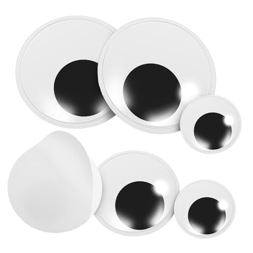Milisten 6 Stück Selbstklebende Wackelaugen PVC Sicherheitsaugen für Kuscheltiere Puppen Basteln mit Langlebig Robust und Einfach Anzubringen für DIY von Milisten