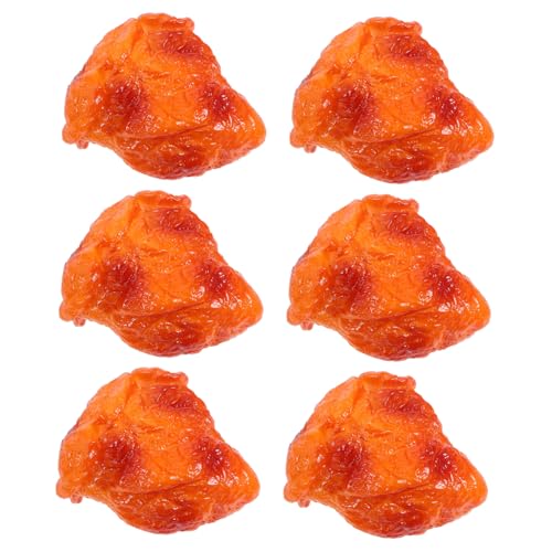 Milisten 6 Stück Simulierte Chicken Nuggets Hühnerimitat Küchendekor Requisiten Künstliches Lebensmittel Fleisch Streich Gummi Hühnchen Partytütenfüller Scherzspielzeug von Milisten