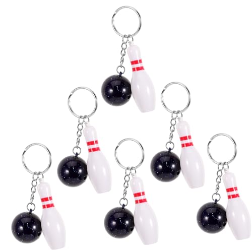 Milisten 6 Stück Teiliges Bowling Schlüsselanhänger Bunte Mini Bowlingkugel Anhänger Kreative und Praktische Schlüsselringe Leichtes Dekoratives Accessoire für Rucksack Handtasche Party von Milisten