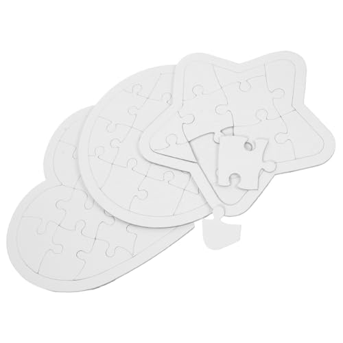 Milisten 6 Stück Teiliges Cartoon DIY Blanko Puzzle aus Papier zum Selbstgestalten und Bemalen Bastelset für Kreatives Malen und Zeichnen Wiederverwendbares Leeres Puzzle zum Selbermachen von Milisten