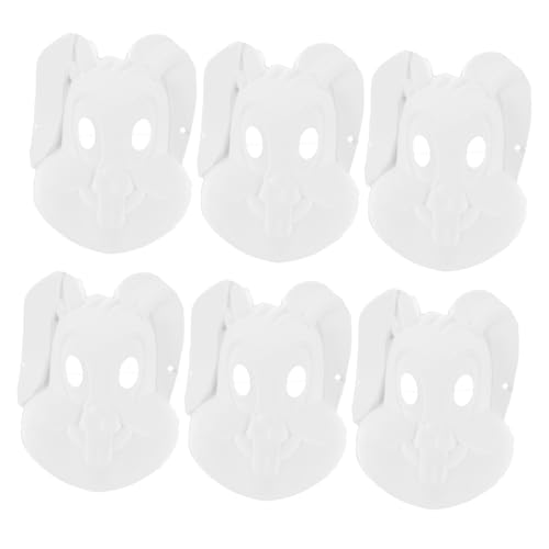 Milisten 6 Stück Teiliges Diy Kaninchenmasken Leere Masken für Kreative Bastelprojekte für Halloween Fasching Partys und Mehr von Milisten