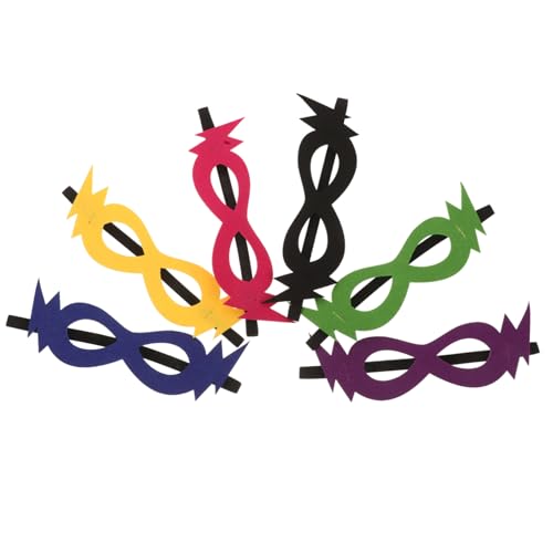 Milisten 6 Stück Teiliges Halloween Filzmasken Kreative Kostüm Masken für Karneval Cosplay und Familienverkleidungen Schwarz Blau Grün und Gelb von Milisten