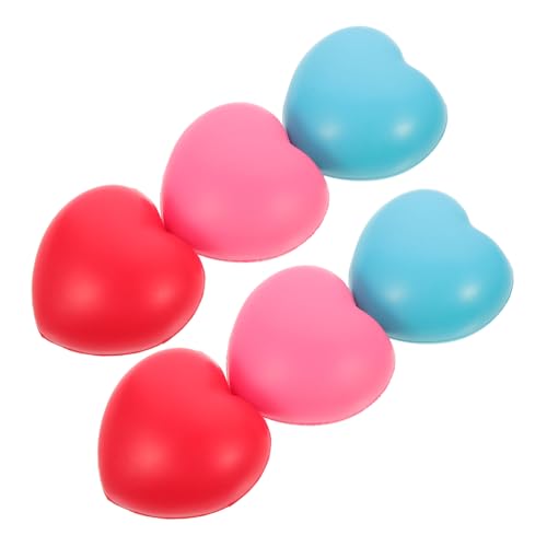 Milisten 6 Stück Teiliges Herz Stressball Weiche Dehnbare Squeeze Spielzeuge in Rot Blau und Tragbare Anti Stress Bälle für Erwachsene Waschbar und Entspannend von Milisten