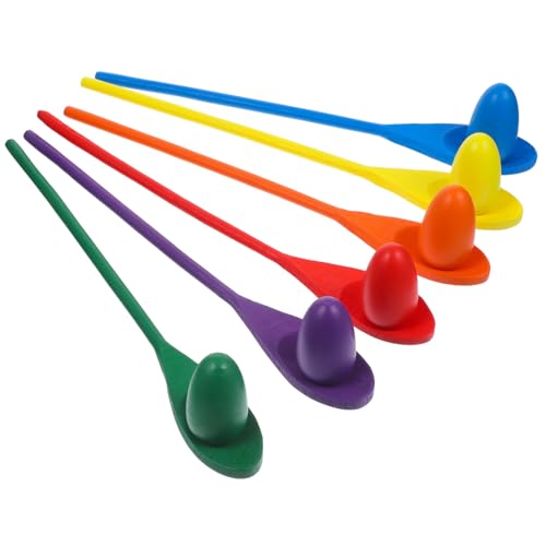 Milisten 6 Stück Teiliges Holz Eier Laufspiel für Outdoor Balance und Motoriktraining Buntes Montessori Langlebiges und Bruchsicheres Material für Garten und Familienaktivitäten von Milisten