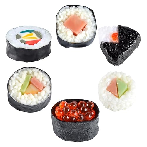 Milisten 6 Stück Teiliges Künstliche Sushi Modelle Realistische Lebensnahe Nachbildung Leicht und Kompakt für Fotografie Ladendekoration und Sushi Shop Präsentationen von Milisten
