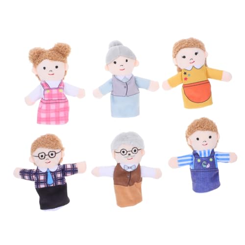 Milisten 6 Stück Teiliges Plüsch Familie Fingerpuppen aus Weichem Material für Handpuppen zum Geschichtenerzählen Rollenspiel Sprachförderung und Interaktives Spiel mit Eltern und von Milisten
