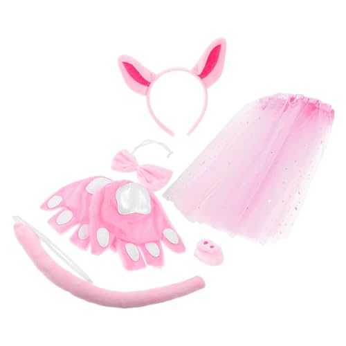 Milisten 6 Stück Teiliges Schwein kostüm mit Ohren haarreif Rock Handschuhen und Fliege Bequem und Detailreich für Halloween Geburtstagsfeiern und Festtagsveranstaltungen Milisten 6 Stück Teiliges Schwein kostüm mit Ohren haarreif Rock Handschuhen und Fliege Bequem und Detailreich für Halloween Geburtstagsfeiern und Festtagsveranstaltungen von Milisten