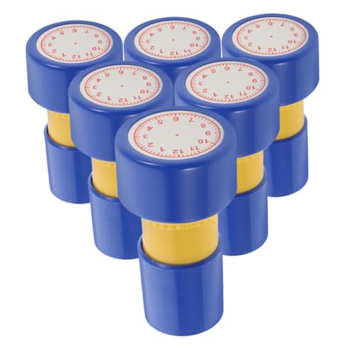 Milisten 6 Stück Teiliges Selbststempelndes Uhrzeit Lernspielzeug für Kindgerechte Uhrzeit Erkennungsstempel Pädagogisches Zeitlernset mit Klaren Motiven Sichere Stempel für Grundschule und von Milisten